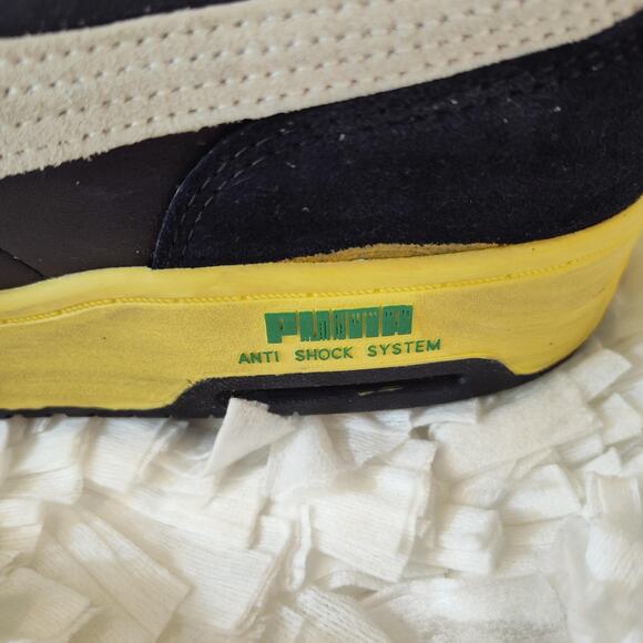 Puma Slipstream Shoes Mens Size 13 Black Yellow Suede Leather Anti Shock System - Picture 5 of 16